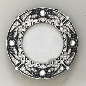 Antique Gatsby Style Inlaid Embellished Jewels Round Decorative Picture Frame